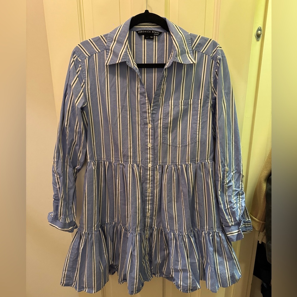 Veronica Beard Striped Oxford Dress- Size 4